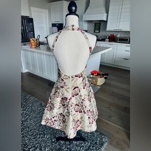 Dress the Population Medium Metallic Floral Halter Open Back Fit & Flare Dress